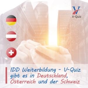 Die App V-Quiz gemäss IDD gibt es in den Ländern Deutschland, Schweiz und Österreich. IDD Weiterbildungsstunden